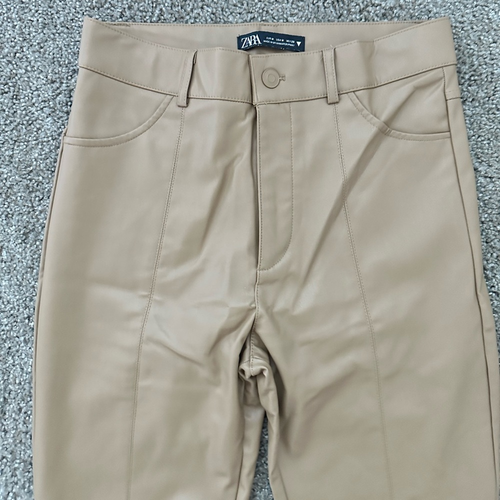 Zara Slim Flare Leather Pants 🔥